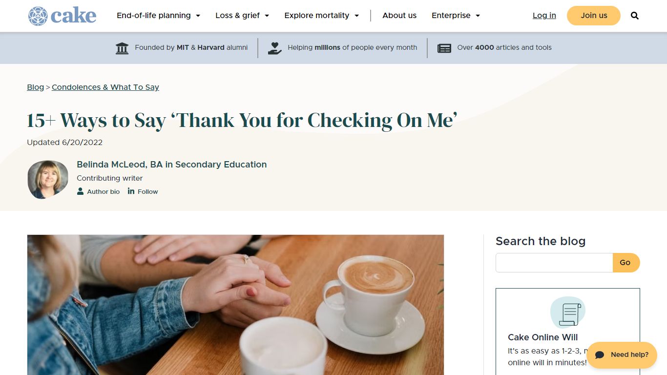 15+ Ways to Say ‘Thank You for Checking On Me’ | Cake Blog